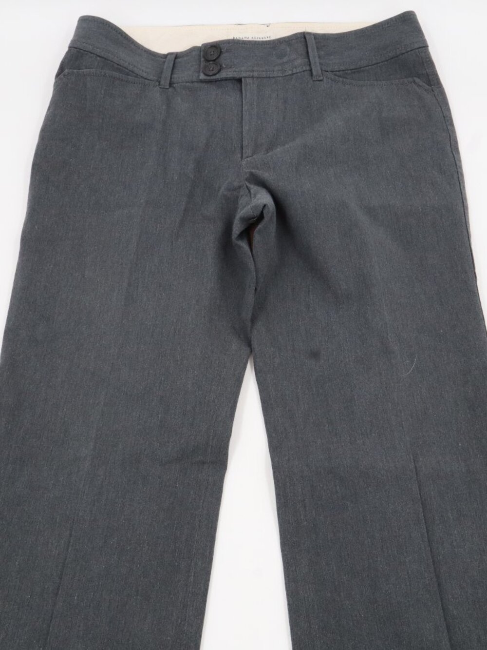 Banana Republic Martin Fit Trousers‎ Womens 6 Grey Wide Leg Stretch Dress Pants